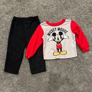 Disney Mickey Mouse Red and Black Pajama Set
